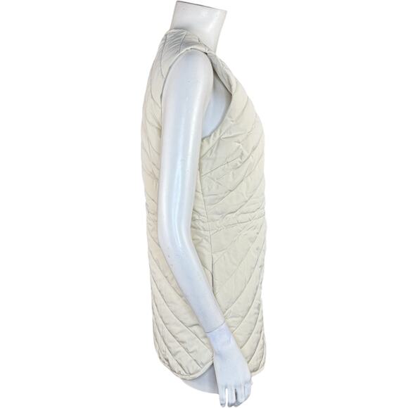 Isaac Mizrahi Live! Clubhouse Quilted Snap Front Vest Drawstring Light Sand XXS - Picture 10 of 14